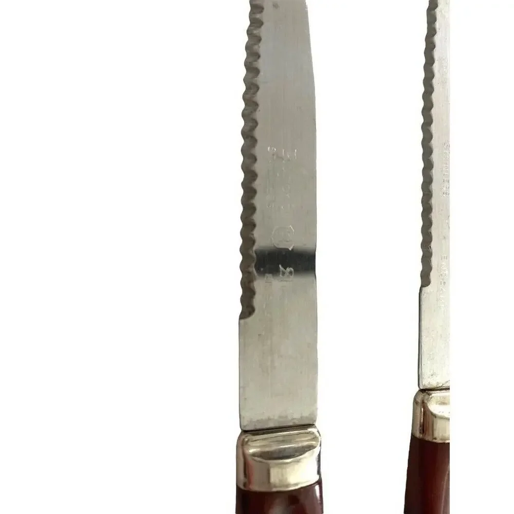 Regent Steak Knife Set of 5 Bakelite Brown Handle Stainless Blade Vintage